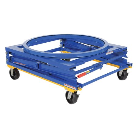 VESTIL Steel Adjustable Pallet Carousel Stand with Casters, 1500 lb Capacity, Blue PS-4045/CA-CK